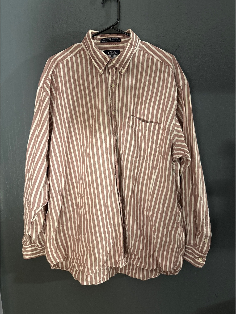 Dockers Men's XL Striped Button-Down Cotton Shirt